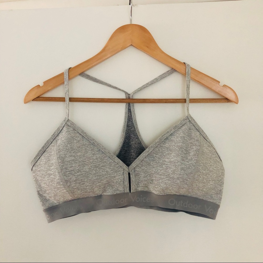 OUTDOOR VOICES Sportsbra, Light Heather Grey XL